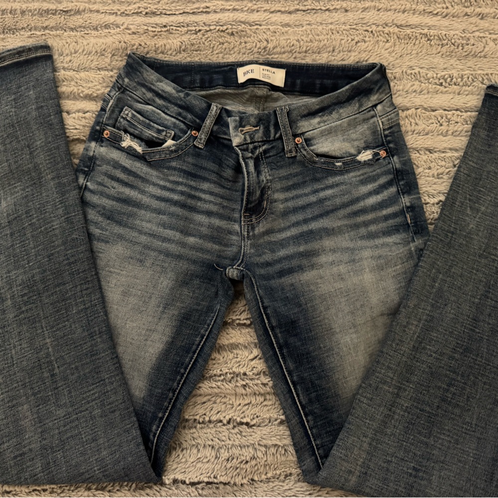 BKE Women's Straight Leg Jeans in Dark Blue